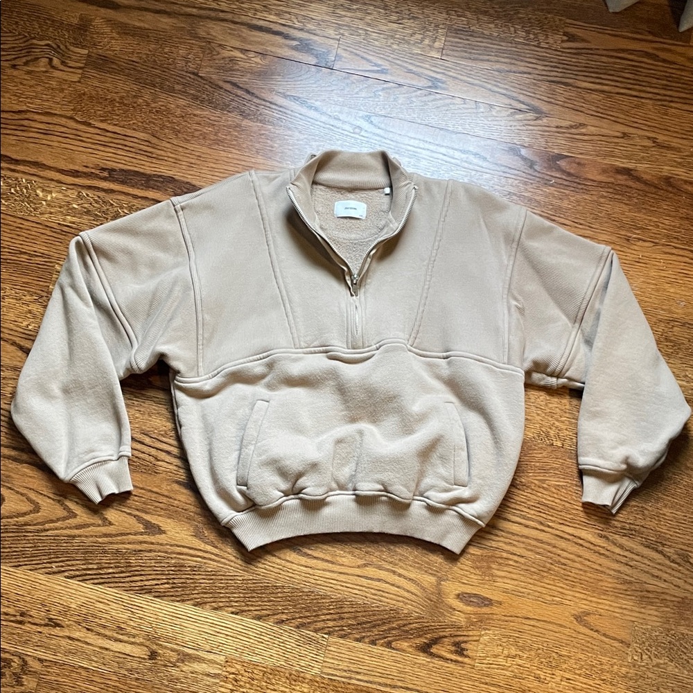 Joah Brown Tan Women's Quarter-Zip Sweater - Picture 2 of 6